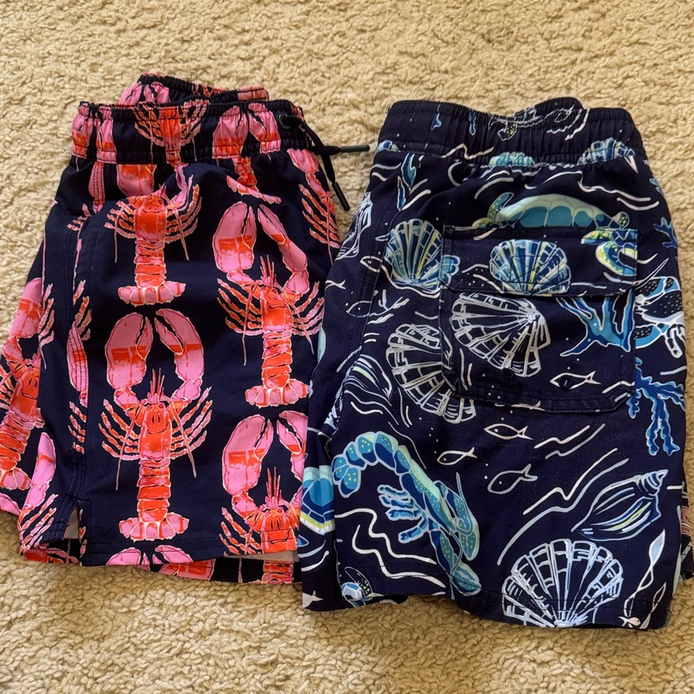 Vineyard Vines Kids Swim Trunks - Pink and Blue
